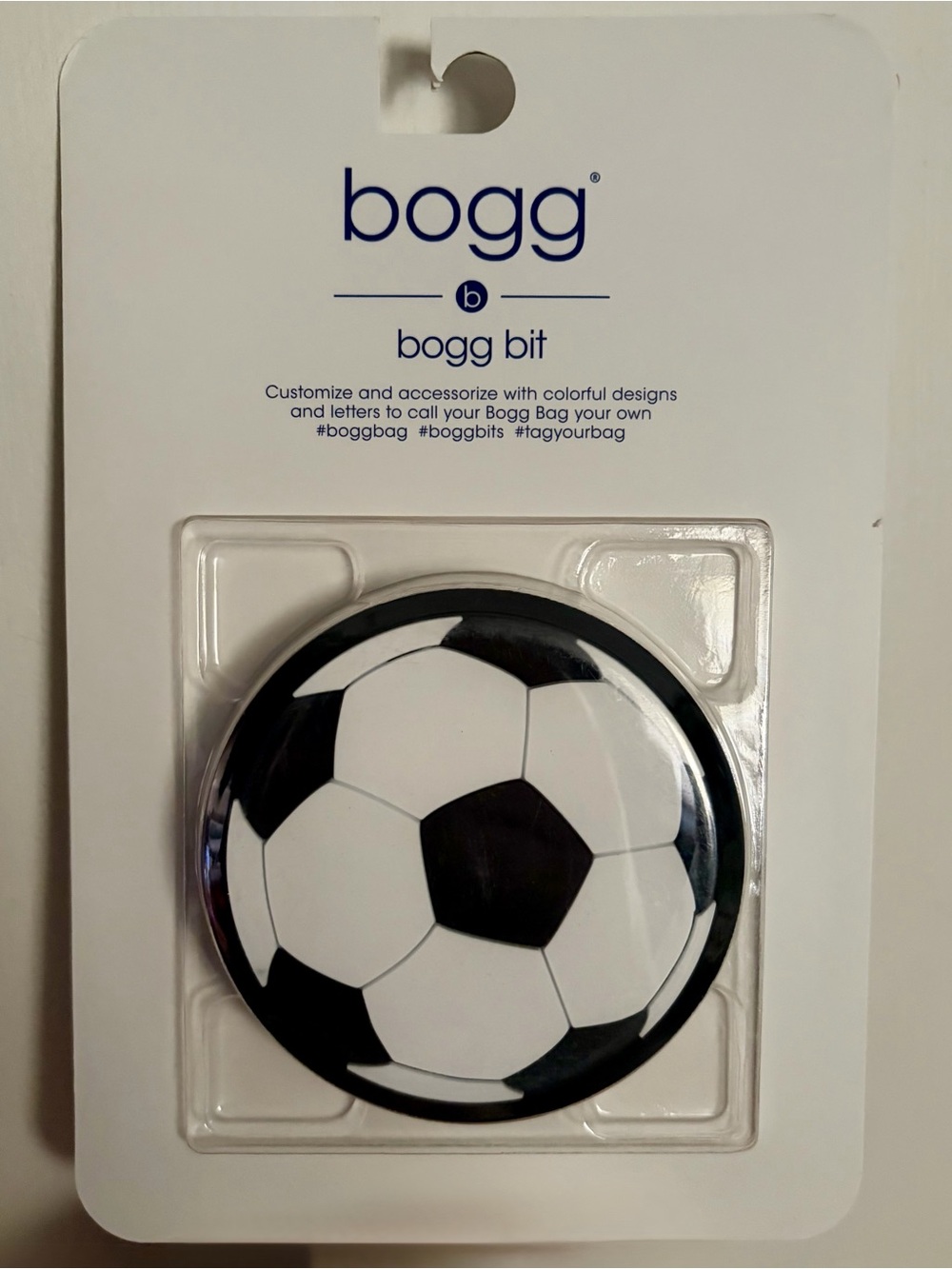 Bogg Bag Bogg Bit Soccer Ball black background NWT